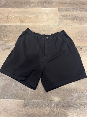 Cove Black Elastic-Waist Flat Front Shorts 32/5”